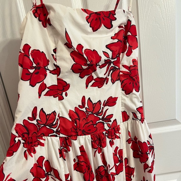 Abercrombie & Fitch Red and White drop waist maxi dress - Picture 4 of 8
